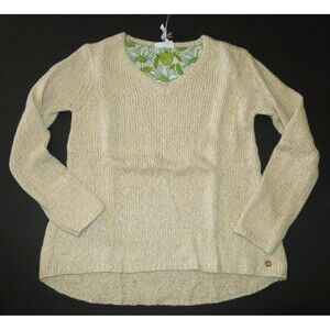 Matilda Jane girl 435 Just chillin long sleeve beige V-neck sweater top shirt 12